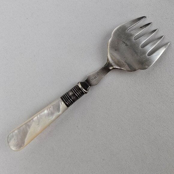 Vintage Horn Handle Abalone Schell Fork & Knife - Picture 7 of 16